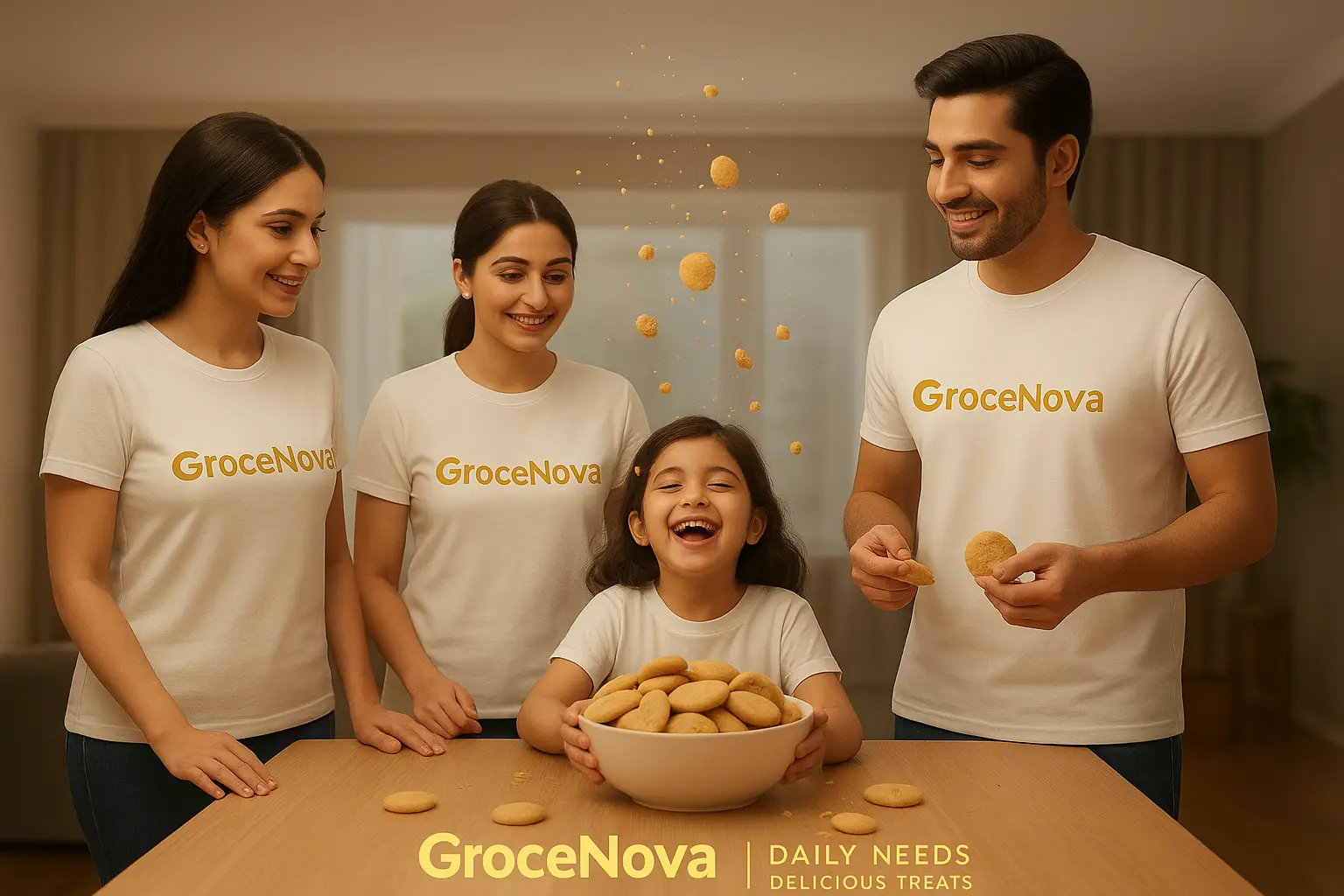Grocenova family with cookies